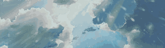 a painting of a cloudy sky with the sun shining through it