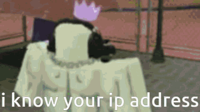 a picture of a person with a crown on their head and the words " i know your ip address "