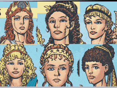 a drawing of a woman with different hair styles