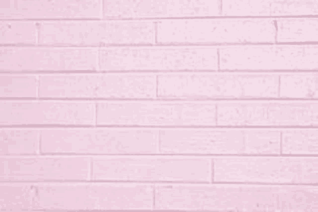 a close up of a pink brick wall with a row of bricks .