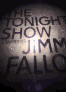 a sign that says " the tonight show starring jimmy fallo " on it