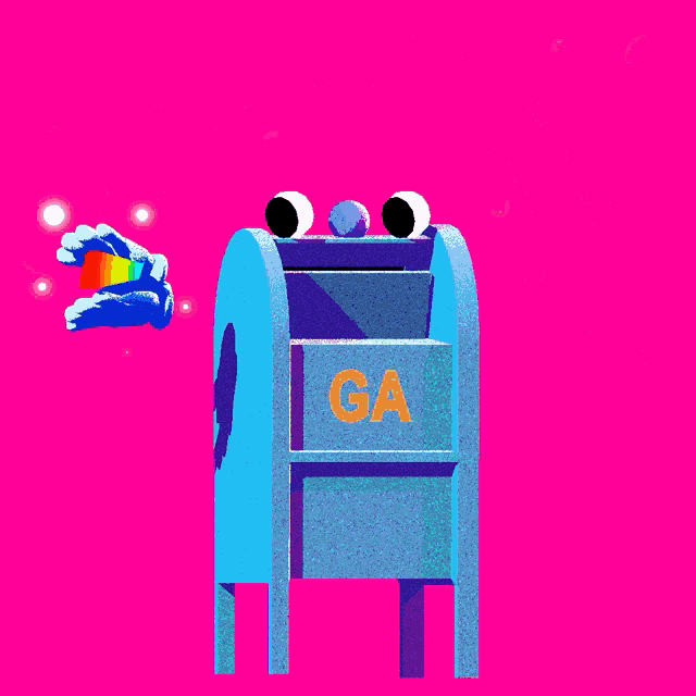 a cartoon drawing of a mailbox with the words vote by mail above it