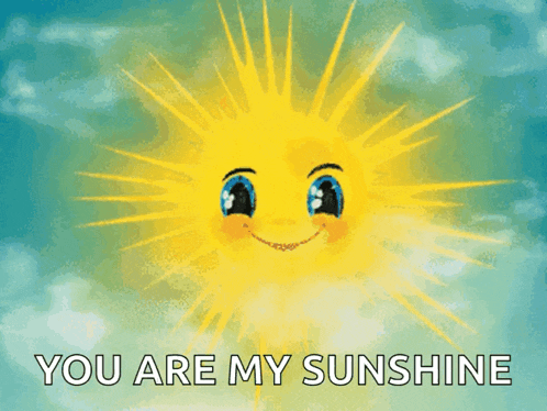 a picture of a smiling sun with the words you are my sunshine