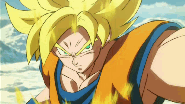a close up of a cartoon character with a yellow hair