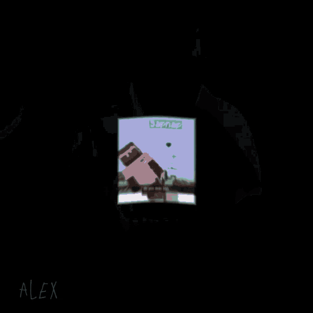 a blurry picture of a person with alex written on the bottom right