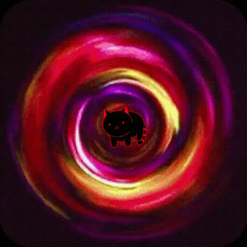 a colorful swirl with a smiley face in the center