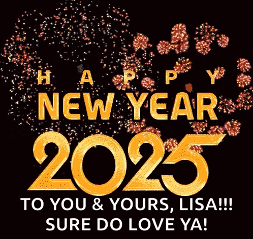 a happy new year greeting card with fireworks in the background .