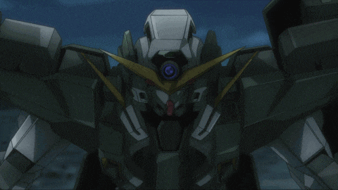 a robot with the number 00 on its chest is standing in a field