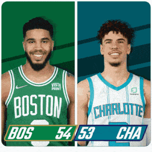 two basketball players from the boston celtics and the charlotte hornets