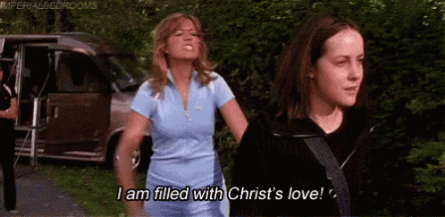 When Someone Tries To Call You Out For Skipping Church GIF - Saved Mandy Moore Hilary Faye GIFs