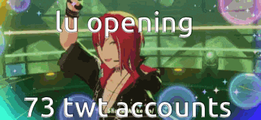 a cartoon of a girl dancing with the words lu opening 73 twt accounts