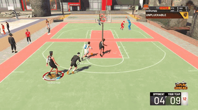 a basketball game is being played with a scoreboard that says good pass on it