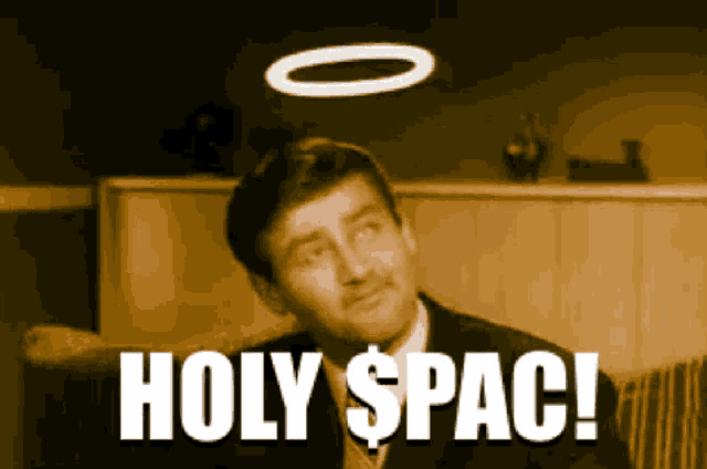 a man with a halo on his head and the words holy spac