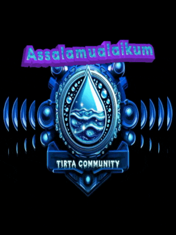a logo for tirta community with a drop of water in the middle