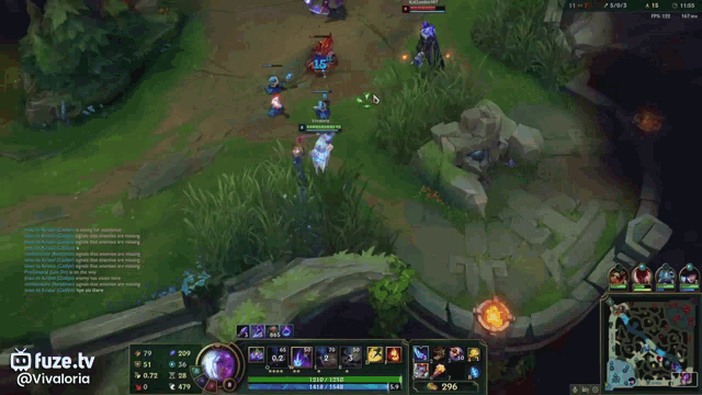 a screen shot of a league of legends game being played on fuze.tv