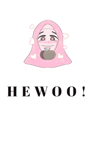 a cartoon of a woman wearing a pink head scarf with the words my favorite colors below her