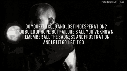 a black and white photo of a man with the words " do you feel cold and lost in desperation " on the bottom