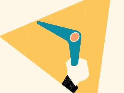 a cartoon drawing of a person in a triangle