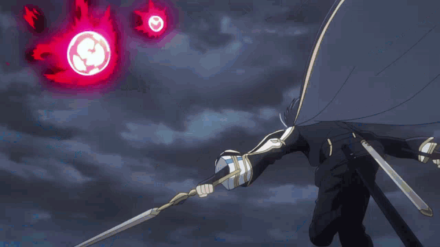 a person with a sword in their hand is fighting another person with a shield