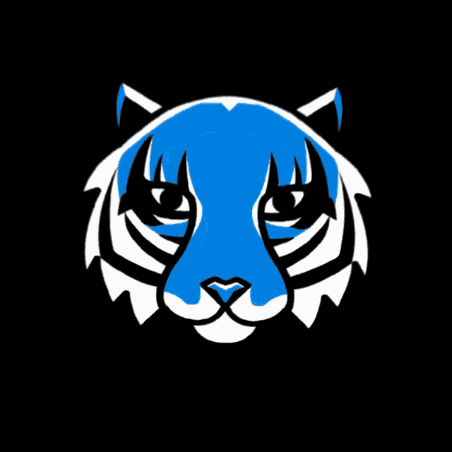 a blurry picture of a tiger 's face with a blue eye
