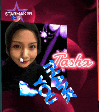 a picture of a woman with a starmaker logo on it