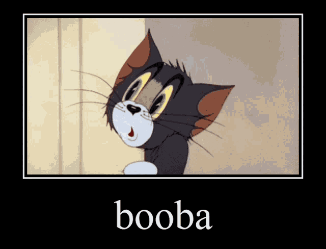 a picture of tom from tom and jerry with the word booba on it