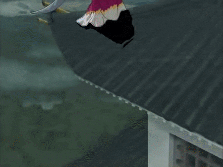 a girl in a purple dress is holding a large sword