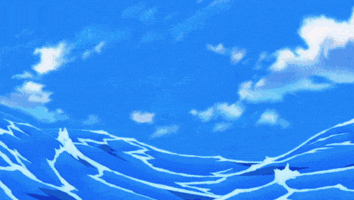 a cartoon character is flying through the air with a blue background