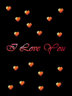 a black background with purple hearts and the words `` i love you ''