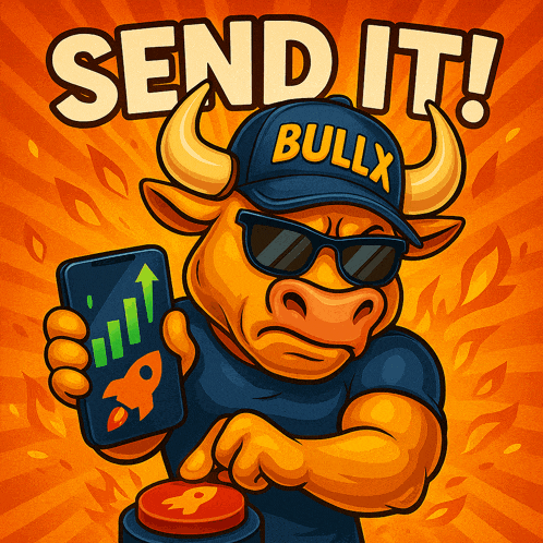 a bull wearing a bully hat is holding a cellphone