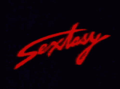 a red sign that says sextasy on it