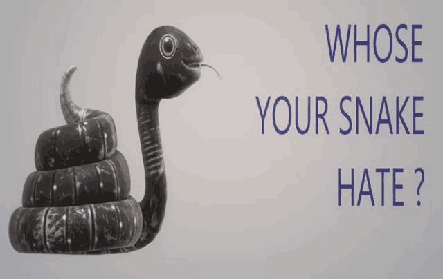 a picture of a snake with the words whose your snake hate