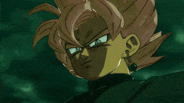a close up of a cartoon character 's face with glowing eyes