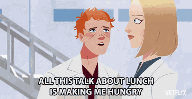 All This Talk About Lunch Is Making Me Hungry Michael Hawley GIF - All This Talk About Lunch Is Making Me Hungry Michael Hawley Sharon Muthu GIFs