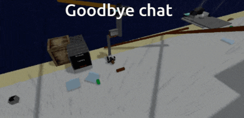 a screenshot of a video game with the words goodbye chat at the top