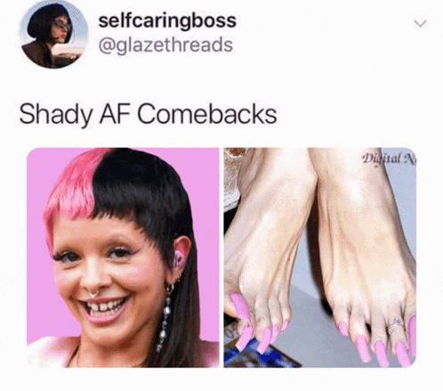 a picture of a woman with shady af comebacks on her nails