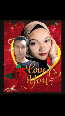 a picture of a man and woman with the words love you