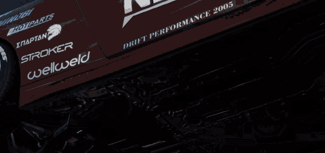 a car that has nbs written on the side of it