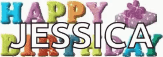 the name jessica is spelled out in colorful letters on a white background