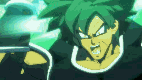 a cartoon of a man with green hair and yellow arms