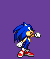 a pixel art of sonic the hedgehog jumping in the air .