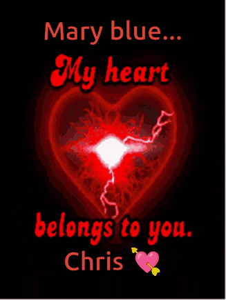 mary blue my heart belongs to you chris with a red heart
