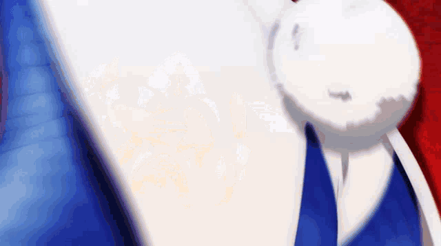 a close up of a person wearing a santa hat