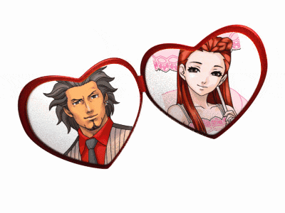 a man and a woman are in a heart shaped picture frame