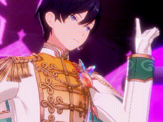 a close up of a person wearing a costume and giving a peace sign in a video game .