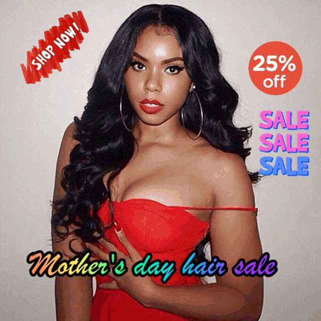 an advertisement for mother 's day hair sale
