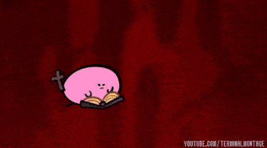 a cartoon drawing of a purple whale with a yellow halo around its head and the words youtube.com/terminalmontage underneath it