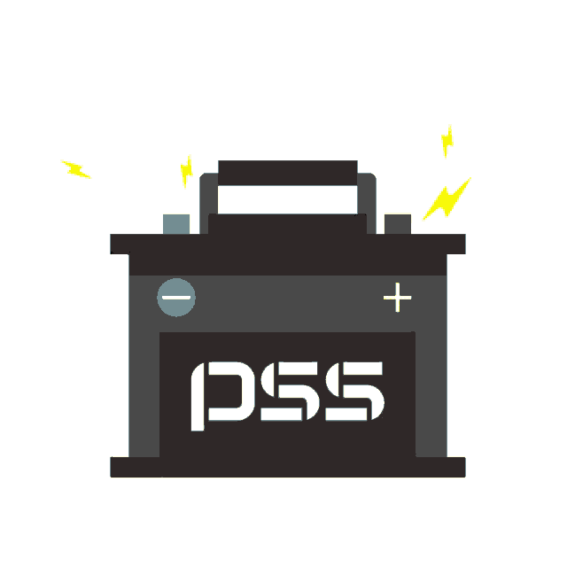 an illustration of a ps5 battery with lightning bolts coming out of it