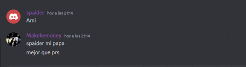 a screenshot of a discord conversation with ami and makekemoney