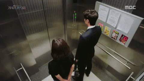 한예슬 김지석 엘리베이터 어색 20세기소년소녀 GIF - Han Yeseul Kim Jiseok Elevator GIFs
